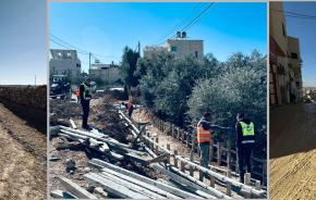 استمرار العمل في مشروع تأهيل طرق داخلية في السموع بتمويل صندوق تطوير وإقراض الهيئات المحلية