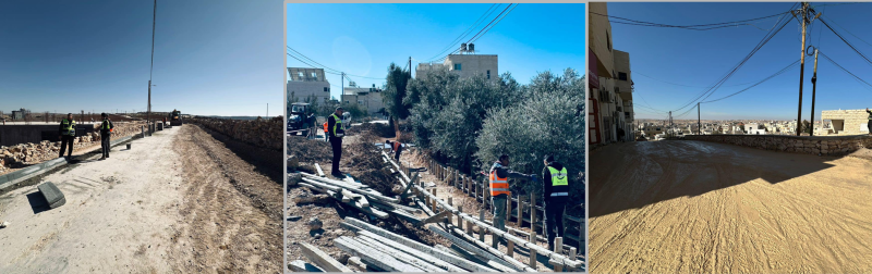 استمرار العمل في مشروع تأهيل طرق داخلية في السموع بتمويل صندوق تطوير وإقراض الهيئات المحلية