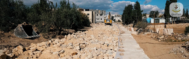 استمرار العمل في مشروع طريق رابط أبو هوى - المدارس